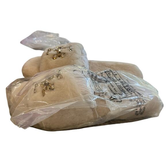 Tory Burch Jeweled Double T Shearling Fur Slide sandals NEW Size 8 - Picture 9 of 15